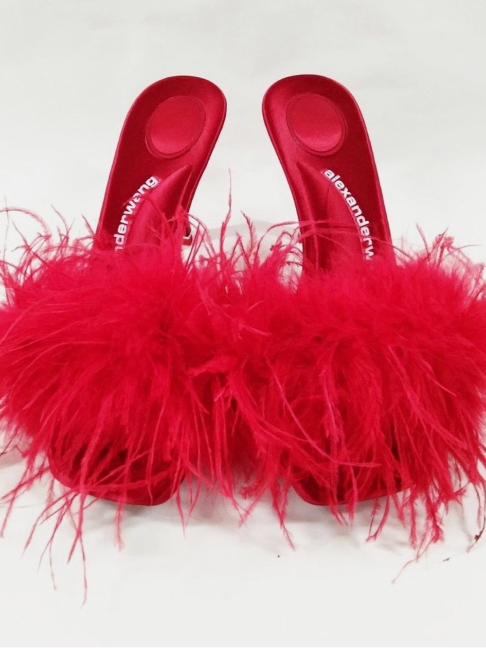 Alexander Wang Red Feather Slide Mules